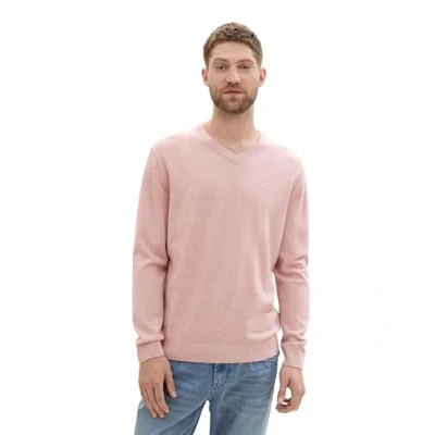 Abbildung von TOM Tailor MIT Vausschnitt Strickpullover, Herren, Größe: Large, Dusty pink melange