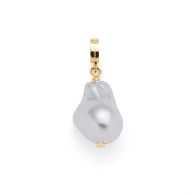 Abbildung von JEWELS BY LEONARDO Anhänger Clip &amp; Mix Wilmi Ketten aus goldfarbenem Edelstahl graue organisch geformte Imitationsperle M (4,8 mm Ø) Schmuck Geschenk für Frauen 025651