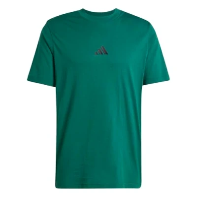 Abbildung von adidas Herren Essential Three Stripes Single Jersey Tee, Collegiate Green/Black, S