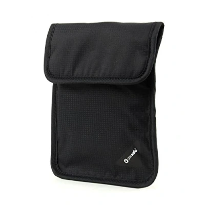 Abbildung von Pacsafe Coversafe X75 Anti Theft RFID Blocking Neck Pouch Brustbeutel, 17 cm, Schwarz (Black 100)