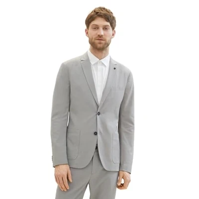 Abbildung von TOM TAILOR Herren Stretch Sakko mit Reverskragen, 35224 Light Grey White Houndstooth, 46
