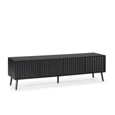 Abbildung von HOMN LIVING TV Schrank Lluvia 4 Türen, Farbe: Schwarz, 160 cm (Breite) 40 (Tiefe) 45 (Höhe)