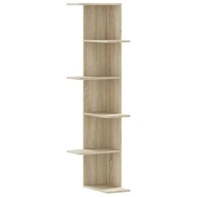 Abbildung von vidaXL Regal Wand Eckregal Sonoma Eiche 36,5x36,5x140 cm Holzwerkstoff, 1 tlg.