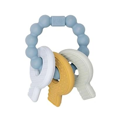 Abbildung von Little Dutch 2006121 Silikon Schlüssel Beißring blau