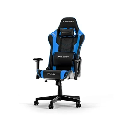 Abbildung von DXRacer PRINCE L Schwarz &amp; Blau PVC Leder das Orginal Gaming Stuhl
