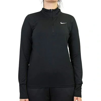 Abbildung von Nike Performance W NK Element TOP HZ Langarmshirt, Damen, Größe: XL, Black/reflective silver