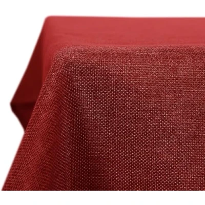 Abbildung von Deconovo Tischwäsche Tischdecke Wasserabweisend Tischdecken Lotuseffekt Tischtuch Leinenoptik Tischwäsche, 132x178 cm, Rot, 1 Stück