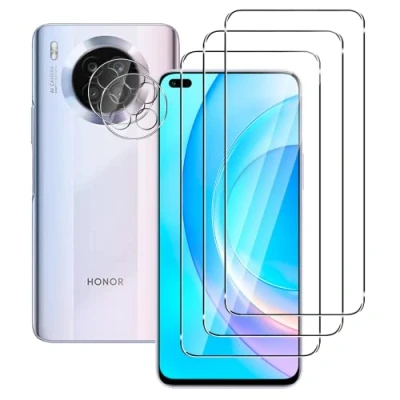 Abbildung von FWang [3+2 Stück] Temperglas Schutzfolie für Honor 50 Lite/Huawei Nova 8i und Kamera Schutzfolie,9H Härte,kratzfest,blasenfrei,HD Displayschutz