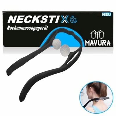 Abbildung von MAVURA Nacken Massagegerät NECKSTIX Nackenmassagegerät Selbstmassage, Massage Gerät gegen Verspannungen