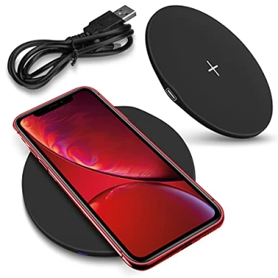 Abbildung von Qi Kabellose Schnell Ladestation 15W kompatibel mit Apple iPhone SE 2022 2020 Ladegerät Induktiver Universal Charger, Farbe:Schwarz