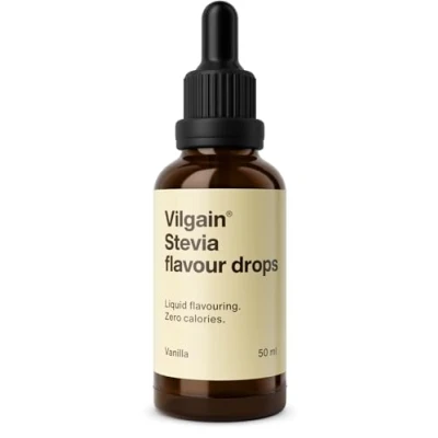 Abbildung von Vilgain Stevia Drops ⁠⁠ natürlicher Süßstoff in 5 tollen Geschmacksrichtungen, ohne Kalorien, erhöht nicht den Blutzucker, Vanille