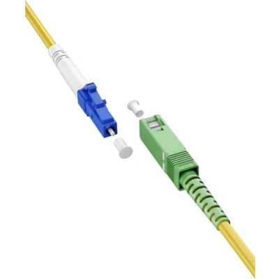 Abbildung von goobay 59648 Glasfaserkabel (FTTH) / Singlemode (OS2) Simplex/SC APC (8) Stecker auf LC UPC Stecker/Lichtwellenkabel 1 Meter