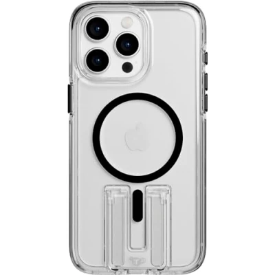 Abbildung von Tech21 Evo Crystal Hülle für iPhone 15 Pro Max, Kompatibel mit MagSafe, Biologisch abbaubar, transparant/schwarz, 15x Militärniveau Fallschutz: 4,9m