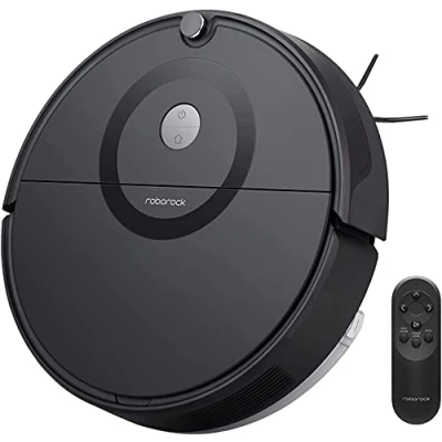 Abbildung von Roborock E5 Saug und Wischroboter mit Fernbedienung &amp; App /Sprachsteuerung (2500Pa Saugleistung, 200min Akkulaufzeit, 640ml Staubbehälter, 180ml Wassertank, Gyroskopen Sensoren Routensystem) Schwarz