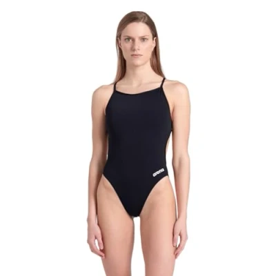 Abbildung von Arena LACE BACK Solid Badeanzug, Damen, Größe: 34, Black/white