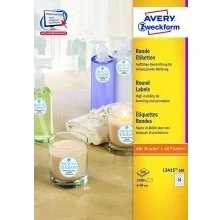 Abbildung von AVERY Zweckform Etiketten L3415 100 weiß 40,0 x mm