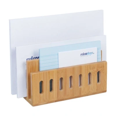 Abbildung von relaxdays Briefablage Dokumentenhalter Bambus