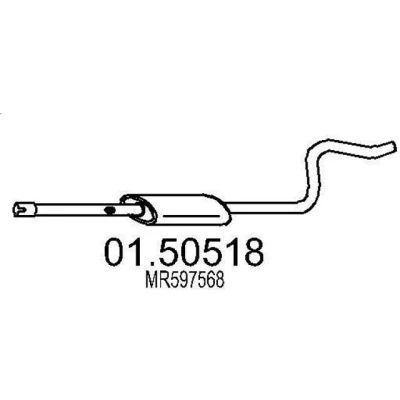 Abbildung von MTS 01.50518 Mittelschalldämpfer 1140 MITSUBISHI: COLT 6