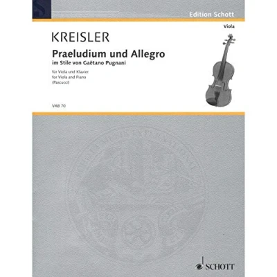 Abbildung von Praeludium und Allegro: im Stile von Gaetano Pugnani. viola Klavier.: dans le style de and piano. (Edition Schott)
