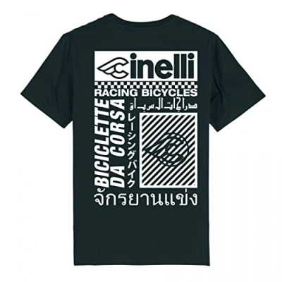 Abbildung von Cinelli Unisex Racing Fahrräder T Shirt, Schwarz, S
