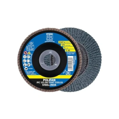 Abbildung von PFERD POLIFAN PFC STEEL+INOX 69300934 Schleifscheibe, Winkelschleifer 125mm 122001/min 22.23mm