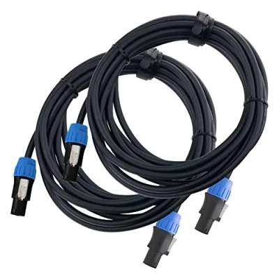 Abbildung von Pronomic pro line BOXSP4 5 Lautsprecherkabel 4x 2,5 mm² 1 Paar professionelle Boxenkabel für DJ &amp; PA Länge: m Stecker: 4 Pol Speakon kompatibel Spannzangen Zugentlastung Schwarz