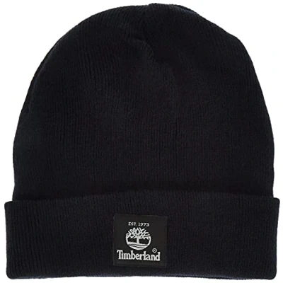 Abbildung von Timberland Herren Short Watch Cap with Woven Label Hut für kaltes Wetter, Dunkles Marineblau, Einheitsgröße