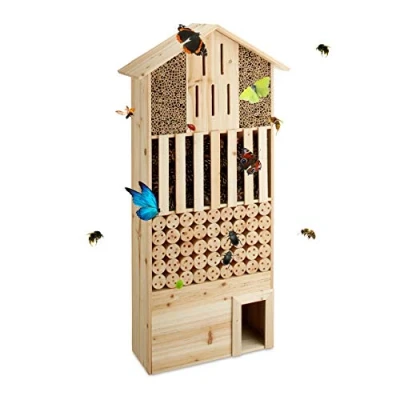 Abbildung von relaxdays Insektenhotel natur XXL mit Igelhaus