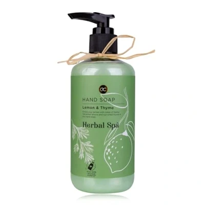 Abbildung von Accentra Seifenspender HERBAL SPA mit Handseife Flüssigseife in dekorativem Pumpspender, Flasche aus recyceltem Material, 290ml, Duft: Lemon &amp; Thyme nachfüllbar
