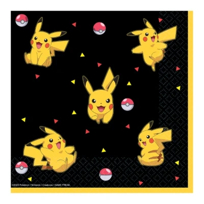 Abbildung von Pokemon Pikachu Servietten 33x33cm 16 Stücke