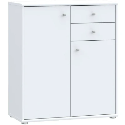 Abbildung von Forte Tempra 2 Kommode mit Türen und Schubladen, Holzwerkstoff, weiß, Bx H xT: 73,7 x 85,5 34,8 cm