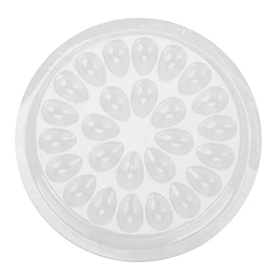 Abbildung von 50 Stück Kleberhalter für Falsche Wimpern, Klebepad aus Kunststoff in Blumenform mit 26 Vertiefungen, Make up Werkzeug die Wimpernverlängerung, Wimpern
