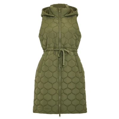 Abbildung von Threadbare Lange Crush Quilted Weste, Damen, Größe: 38, Khaki