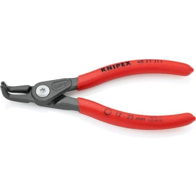 Abbildung von KNIPEX Präzisions Sicherungsringzange für Innenringe in Bohrungen mit rutschhemmendem Kunststoff überzogen grau atramentiert 130 mm 48 21 J11 SB