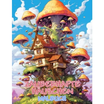 Abbildung von Zauberhafte Häuschen Malbuch: Ausmalbuch für Erwachsene: Schöne kleine und Pilzhäuser zum Entspannen Abschalten