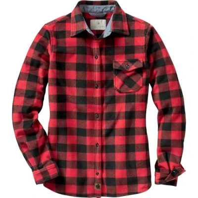 Abbildung von Legendary Whitetails Damen Standard Trail Guide Fleece Button Down Shirt, Shotgun Shell Red Plaid, XS