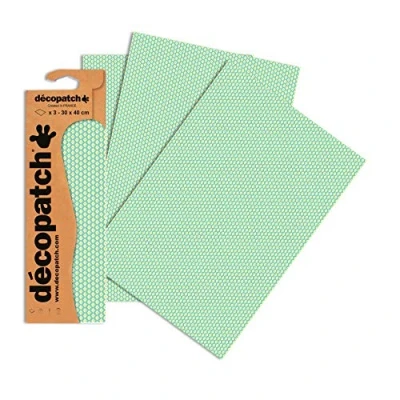 Abbildung von Decopatch Papier No. 734 (grün gelb Raute Bordüre, 395 x 298 mm) 3er Pack