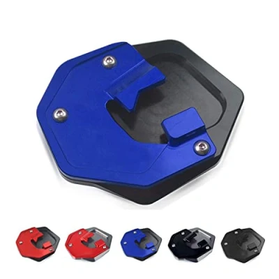 Abbildung von CNC Aluminium Motorrad Seitenständer Vergrößern Platte für TENERE 700 2019 2020 Schwarz+Blau
