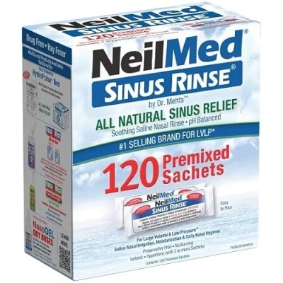 Abbildung von Sinus Rinse Kit, Nahrungsergänzungsmittel zur Spülung der Nasennebenhöhlen für Erwachsene, 120 Portionsbeutel