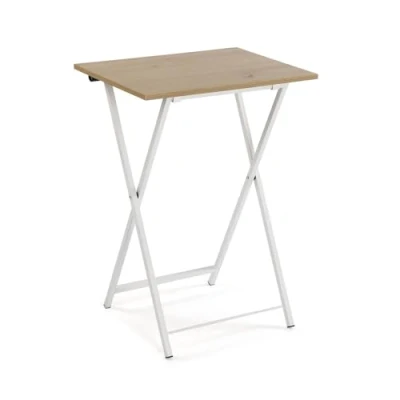 Abbildung von Versa klappbarer Beistelltisch im skandinavischen Stil, Maße (H x L B) 65,5 37,5 47,5 cm, MDF Holz, Metall, Braun