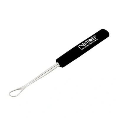 Abbildung von REMOS Ohrreiniger/Ohrenschlinge Ohrenschmalz einfach und sicher entfernen rostfreier, langlebiger Edelstahl 7 cm Schwarz