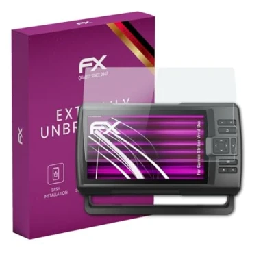 Abbildung von atFoliX Glasfolie kompatibel mit Garmin Striker Vivid 9sv Panzerfolie, 9H Hybrid Glass FX Schutzpanzer Folie