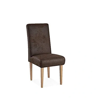 Abbildung von CAVADORE Esszimmerstuhl Kira / Polsterstuhl für Küche, Esszimmer oder Wohnküche in Lederoptik Passend zur Küchengarnitur 48 x 103 62 Hochwertiges Mikrofaser: Braun