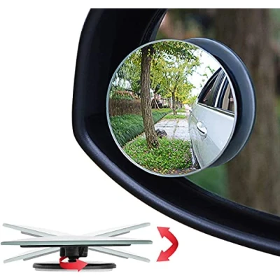 Abbildung von Ampper Blind Spot Mirror, 2&quot; Round HD Glass Frameless Convex Rear View Pack of 2