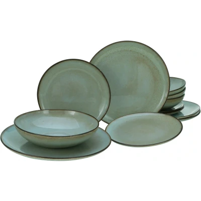 Abbildung von CreaTable Tafelservice &quot;Geschirr Set Stone Town&quot;, (Set, 12 tlg., Teller für 4 Personen), Service, organische Form, Handmade Charakter, Teile, Personen