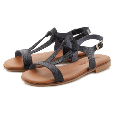 Abbildung von LASCANA Sandale, Sandalette, Sommerschuh aus hochwertigem Leder im Metallic Look