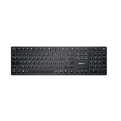 Abbildung von CHERRY KW X ULP, Ultra Flache Mechanische High End Tastatur, Französisches Layout (AZERTY), Kabellose Multi Device Tastatur Für Bis Zu 4 Geräte, Wiederaufladbar, Schwarz