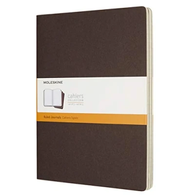 Abbildung von Moleskine Cahier Xlarge, 3er Set, Liniert, Kartoneinband, Kaffeebraun
