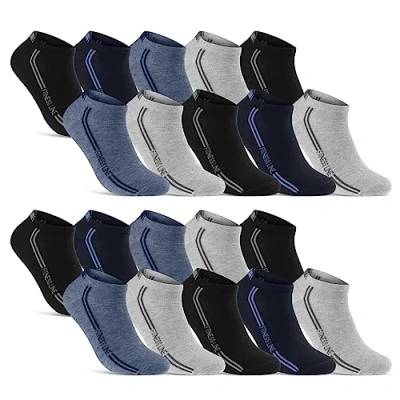 Abbildung von 8 12 20 Paar Sneaker Socken Herren Mehrfarbig Baumwolle 16777 (20 39 42)