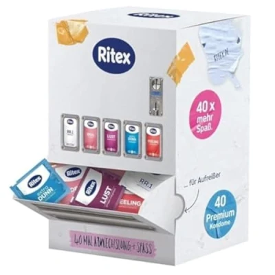 Abbildung von Ritex Kondome «Kondomautomat» Abwechslung &amp; Spaß Karton mit, 40 St., gemischte Qualitäts ohne Latexgeruch